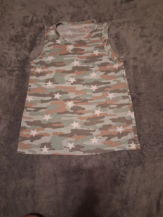 Lucky Brand Tops - Lucky Brand Ladies Camo Star Tank - Green, Brown, White Size Small